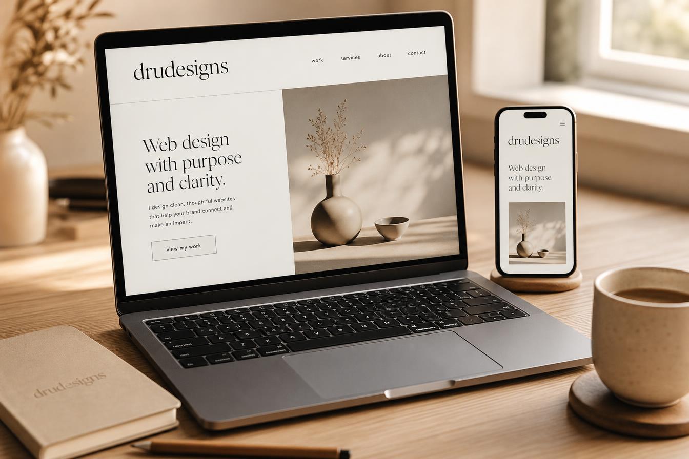 drudesigns Website auf Laptop und Smartphone